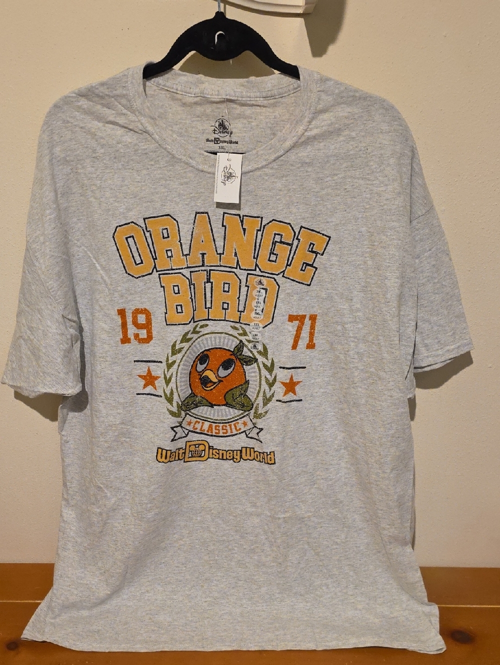 Disney Parks Orange Bird Retro Graphic Tee - Light Gray with Orange and Yellow